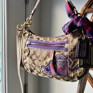Y2K Vintage Coach Poppy Tartan Appliqué Signature Bag